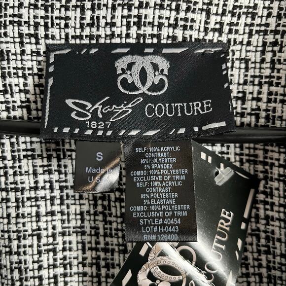 Sharif Couture Artwear Statement Mixed-Print Shawl Collar Jacket Avant Garde New - Picture 6 of 6